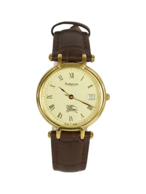 Burberry Model 3210 Brown Strap Gold Watch