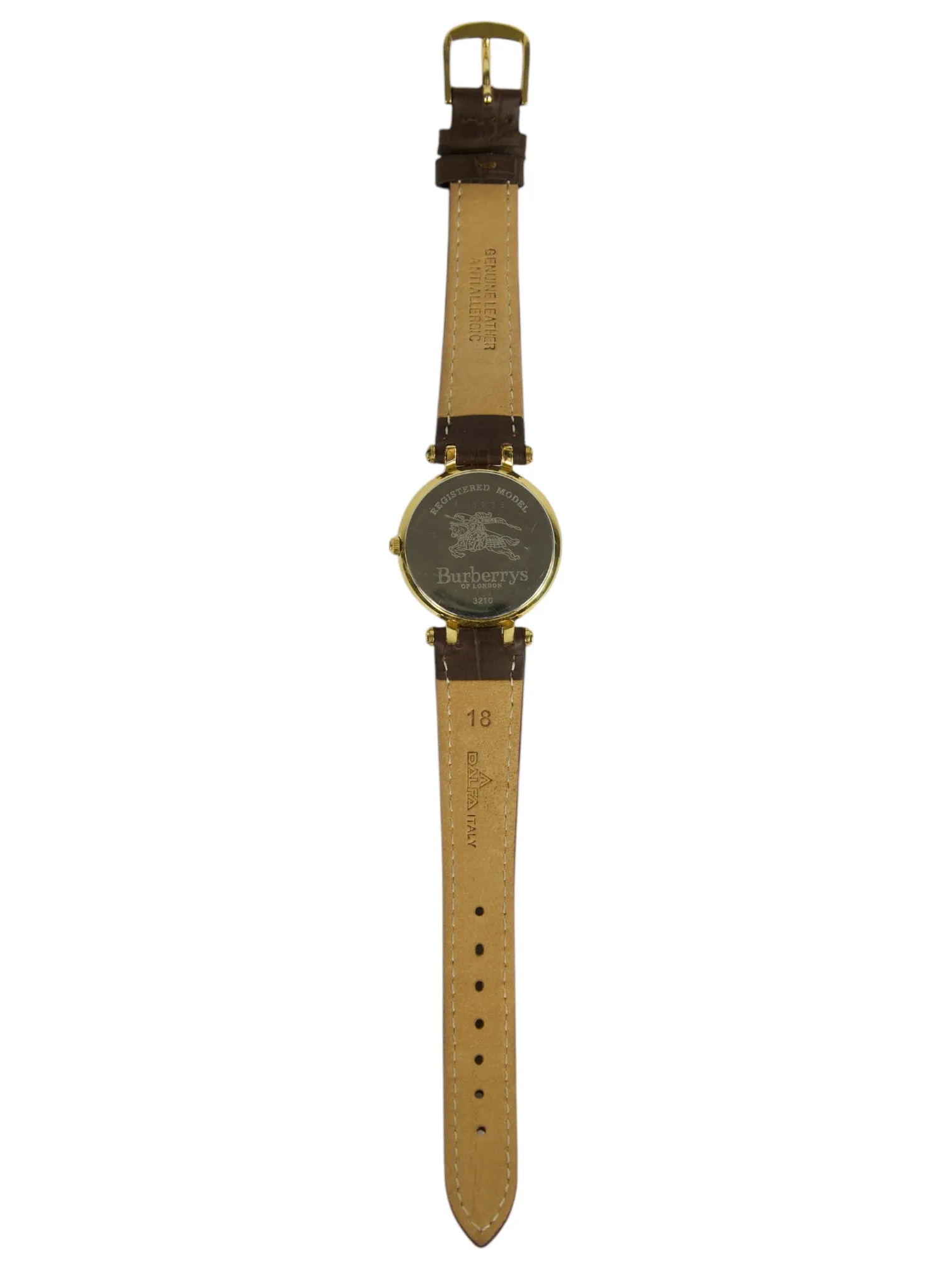 Burberry Model 3210 Brown Strap Gold Watch