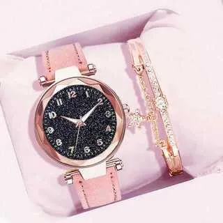 Chic Quartz Watch & Bracelet Set