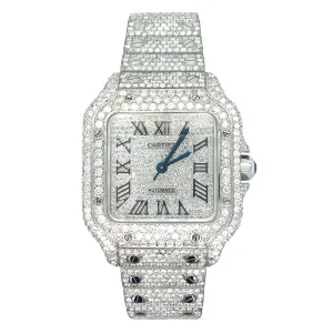 Diamond Cartier Santos Medium