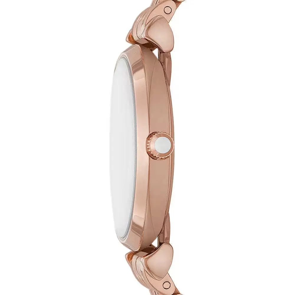 Emporio Armani Elegant Pink Bronze Timepiece with Crystals