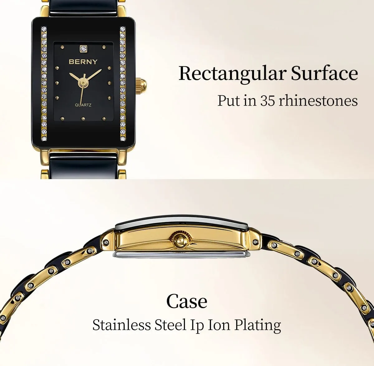 Experience Timeless Elegance with the Rectangular Quartz Watch