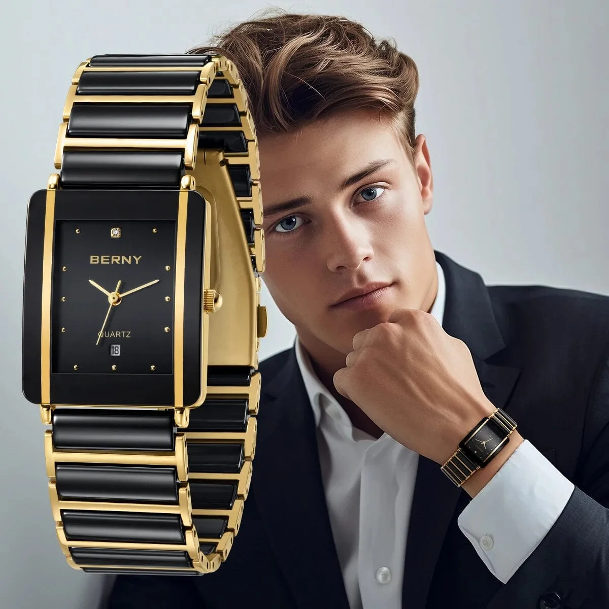 Experience Timeless Elegance with the Rectangular Quartz Watch