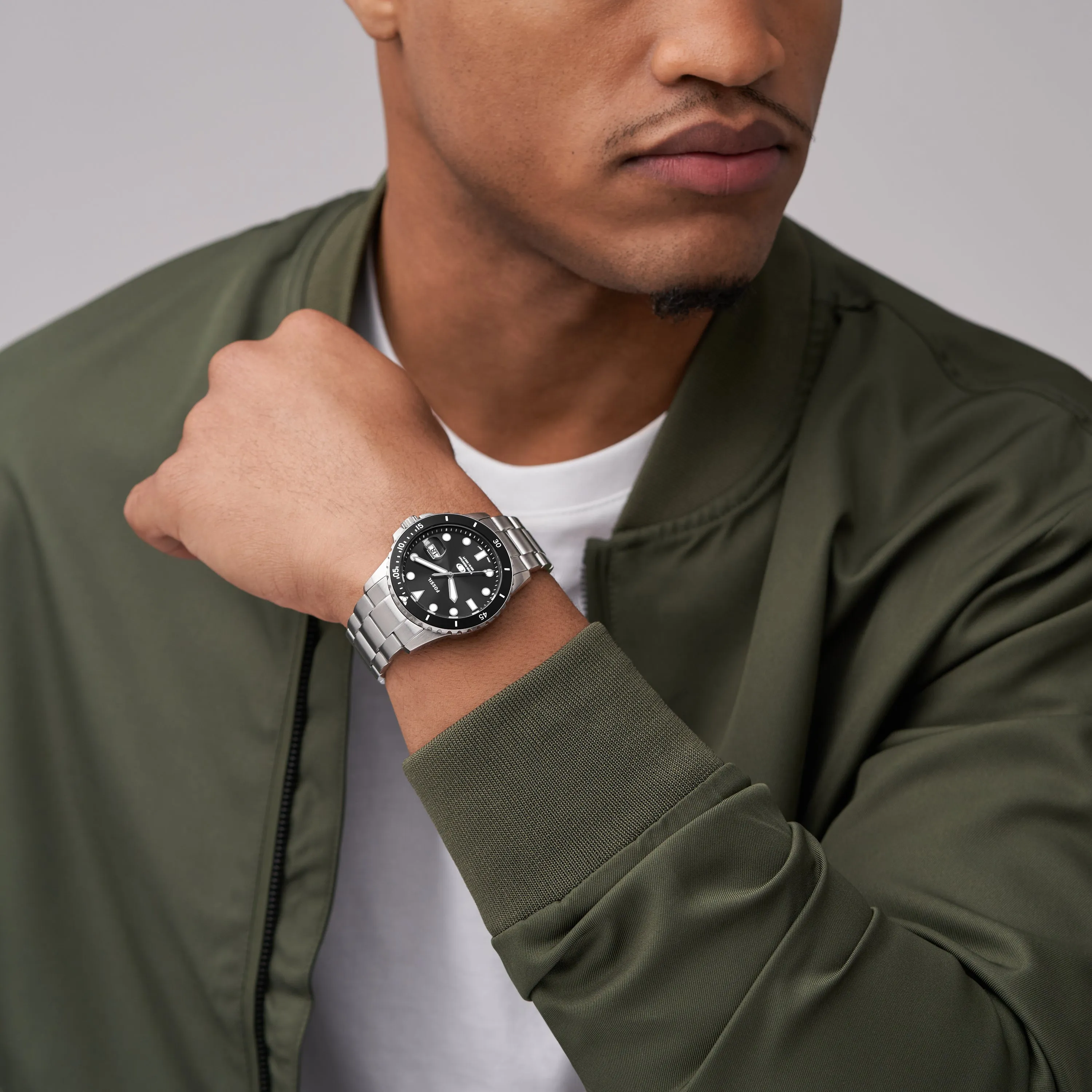 Fossil Blue Dive Three-Hand Date Stainless Steel Watch