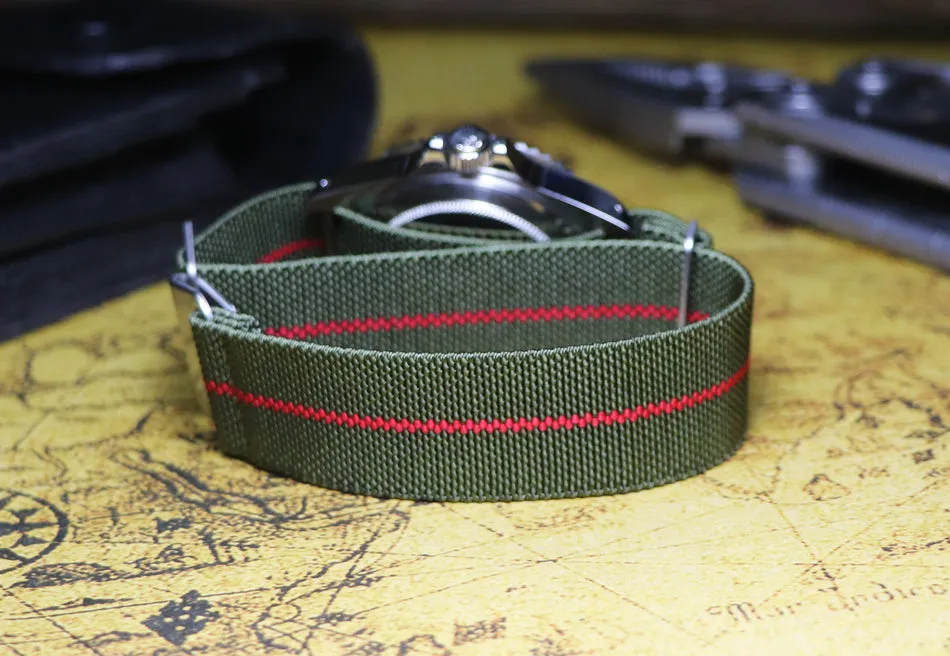 French Air Paratrooper Strap Elastic Nylon Nato Strap GT2 Mountaineering Canvas 20mm 21mm 22mm