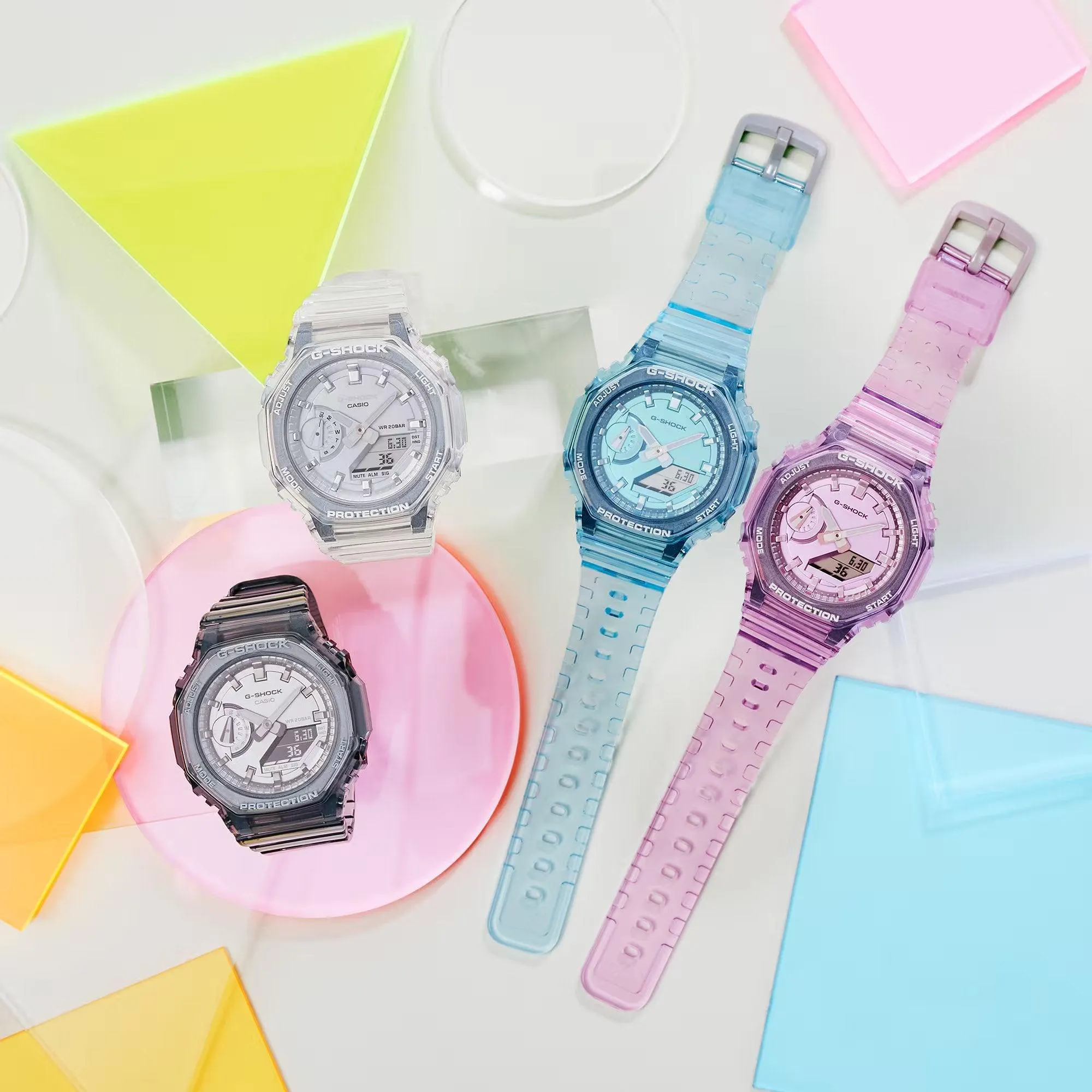 G-Shock Carbon Core Guard Slim Duo - Womens Transparent Aqua - GMAS2100SK-2A
