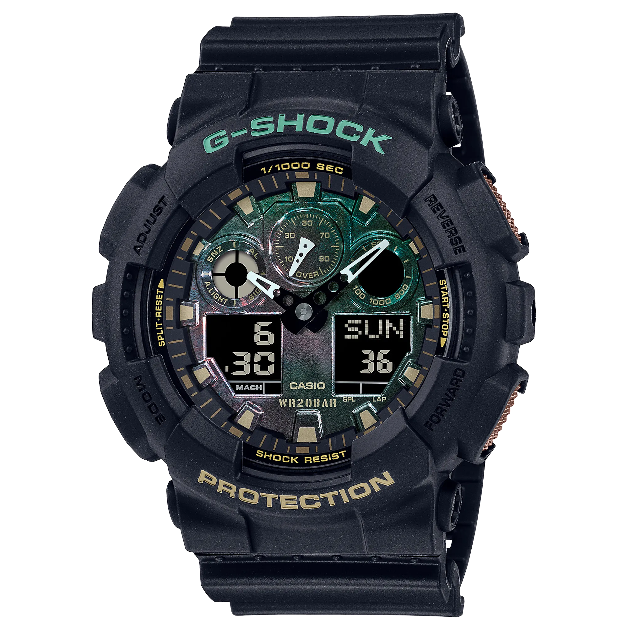 G-Shock Digital Black Resin Band Men's Watch GA100RC-1A