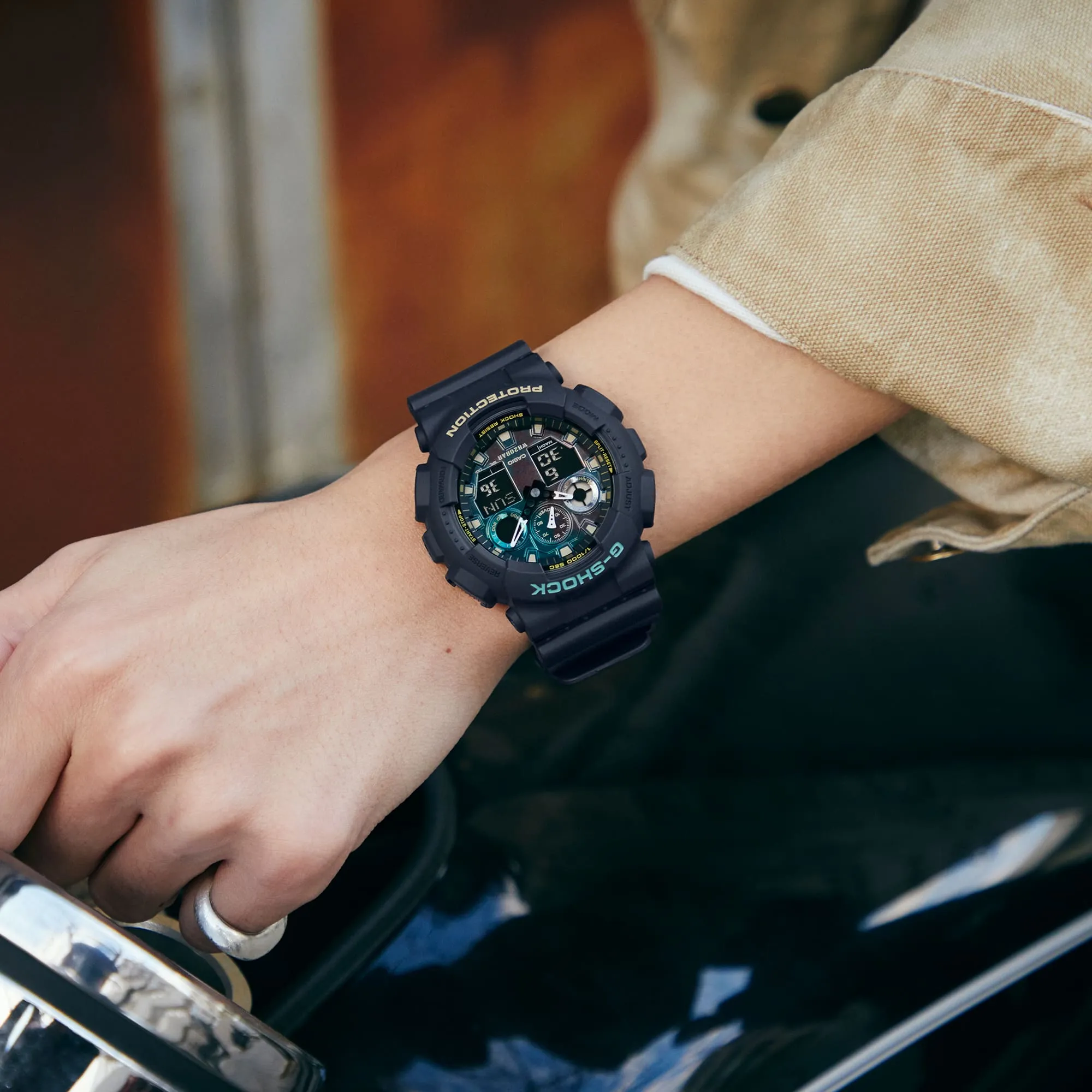 G-Shock Digital Black Resin Band Men's Watch GA100RC-1A