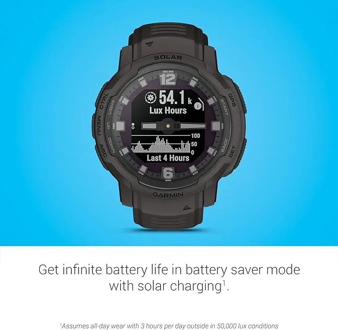 Garmin Instinct Crossover Solar: Solar-Powered Smartwatch for Adventure (GPS, Fitness Tracking)