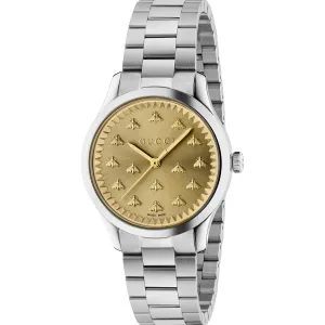 Gucci G-Timeless 32mm Gold Dial Quartz Ladies Watch