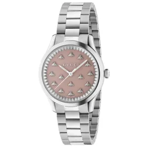 Gucci G-Timeless 32mm Pink Dial with Bees Stainless Steel Ladies Watch YA1265033