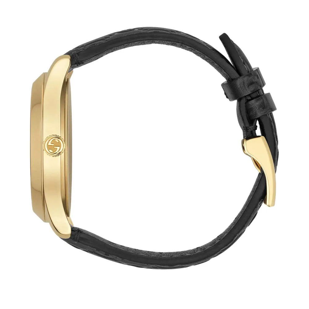 Gucci G-Timeless 38mm Signature Black Dial Gold PVD Stainless Steel Watch YA1264034A