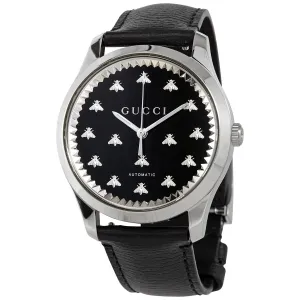 Gucci G-Timeless Automatic Black Onyx Stone Dial Men's Watch YA126286