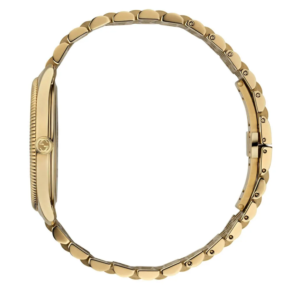 Gucci G-Timeless Slim Silver Dial Gold-Tone Watch, 36mm YA1264155