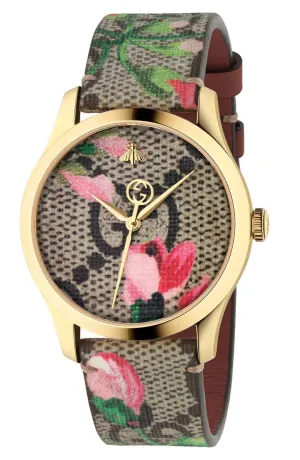 Gucci YA1264038A G-Timeless Floral Print GG Canvas Strap, 38mm Women Watches Lexor Miami