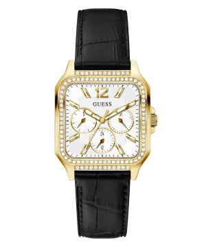 Guess GW0309L2 GOLD TONE CASE BLACK GENUINE LEATHER Women Watch