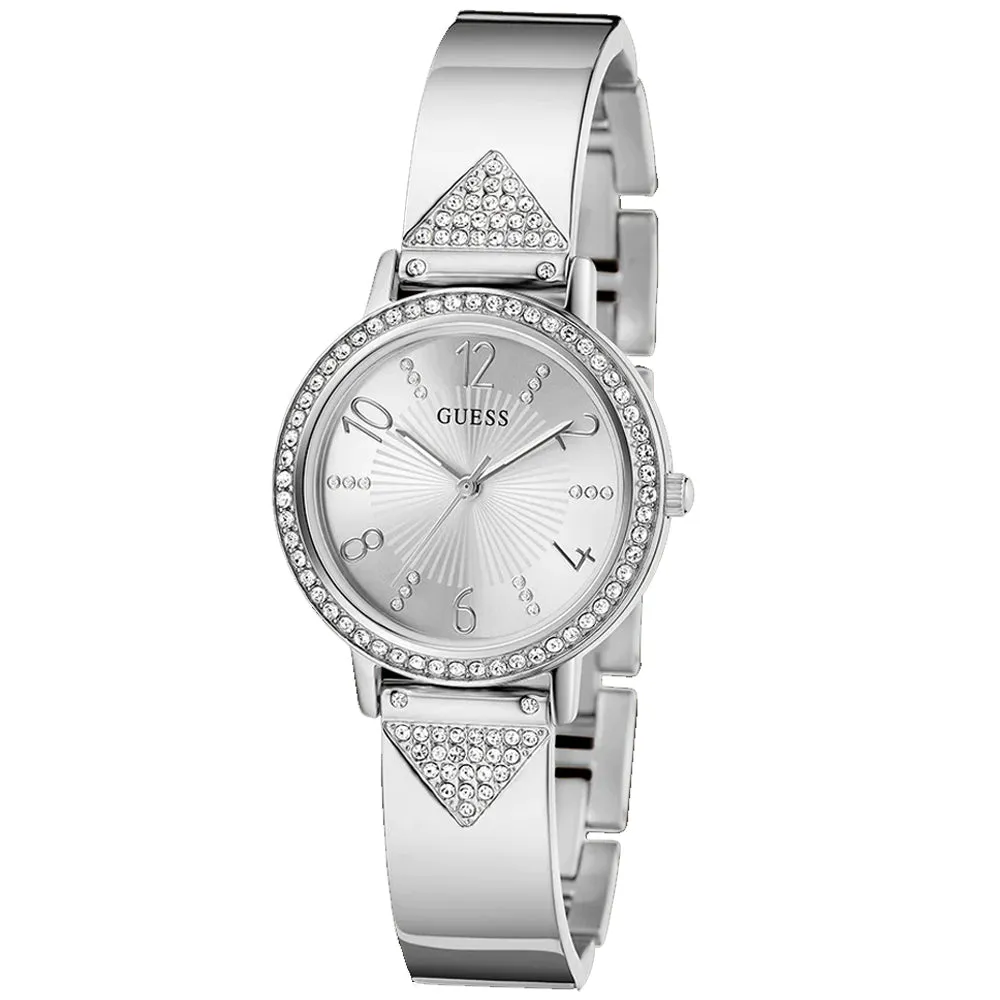 Guess Tri Luxe Silver Tone Bracelet Strap Ladies Watch GW0474L1