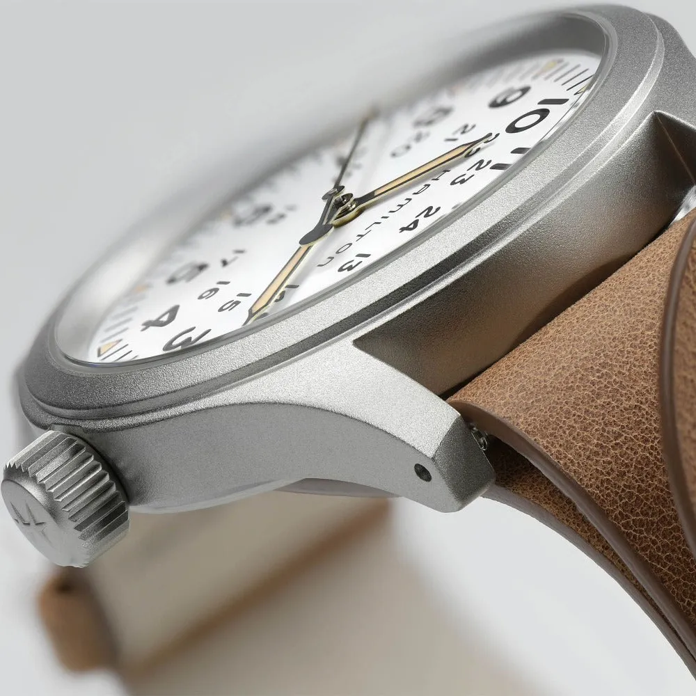Hamilton Khaki Field Mechanical Nato Leather Strap Watch, H69439511