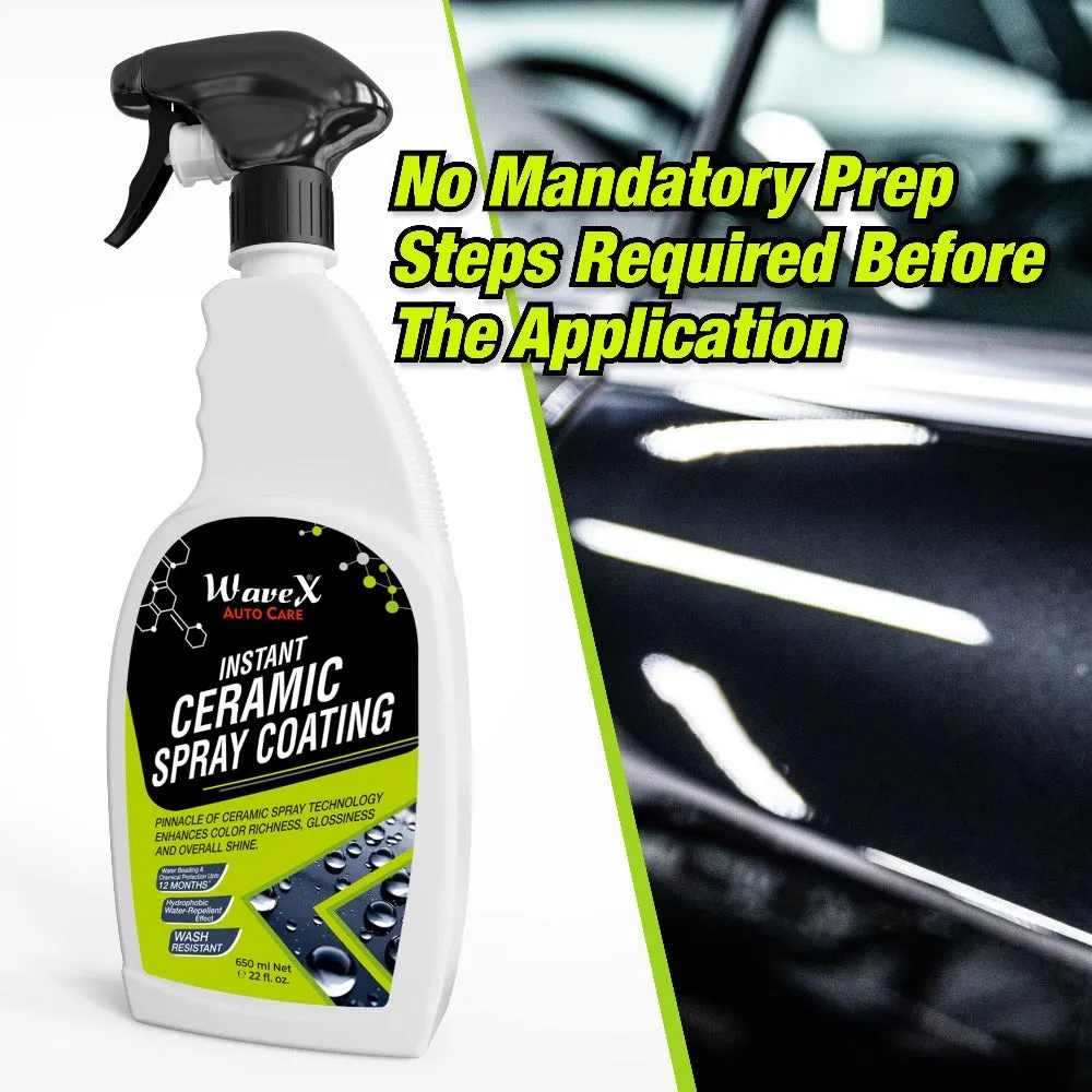 Instant Ceramic Coating for Car - 650ml  Easy to Apply  Just Spray and Wipe  Super Hydrophobic, Extreme Gloss, Smoothness and Protects Paint