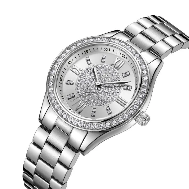 JBW Women's Mondrian 34 Watch 0.08 ctw Diamond - Stainless Steel - Silver - J6388
