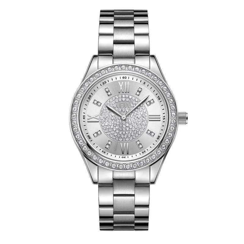 JBW Women's Mondrian 34 Watch 0.08 ctw Diamond - Stainless Steel - Silver - J6388