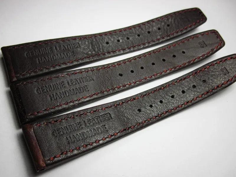 Leather Watch Strap 22mm 21mm 20mm Brown Leather and Brown Stitches Black Bay 58 Bronze Red Blue Flieger B Uhr Pilot Watch Gt2 Square Leather Strap