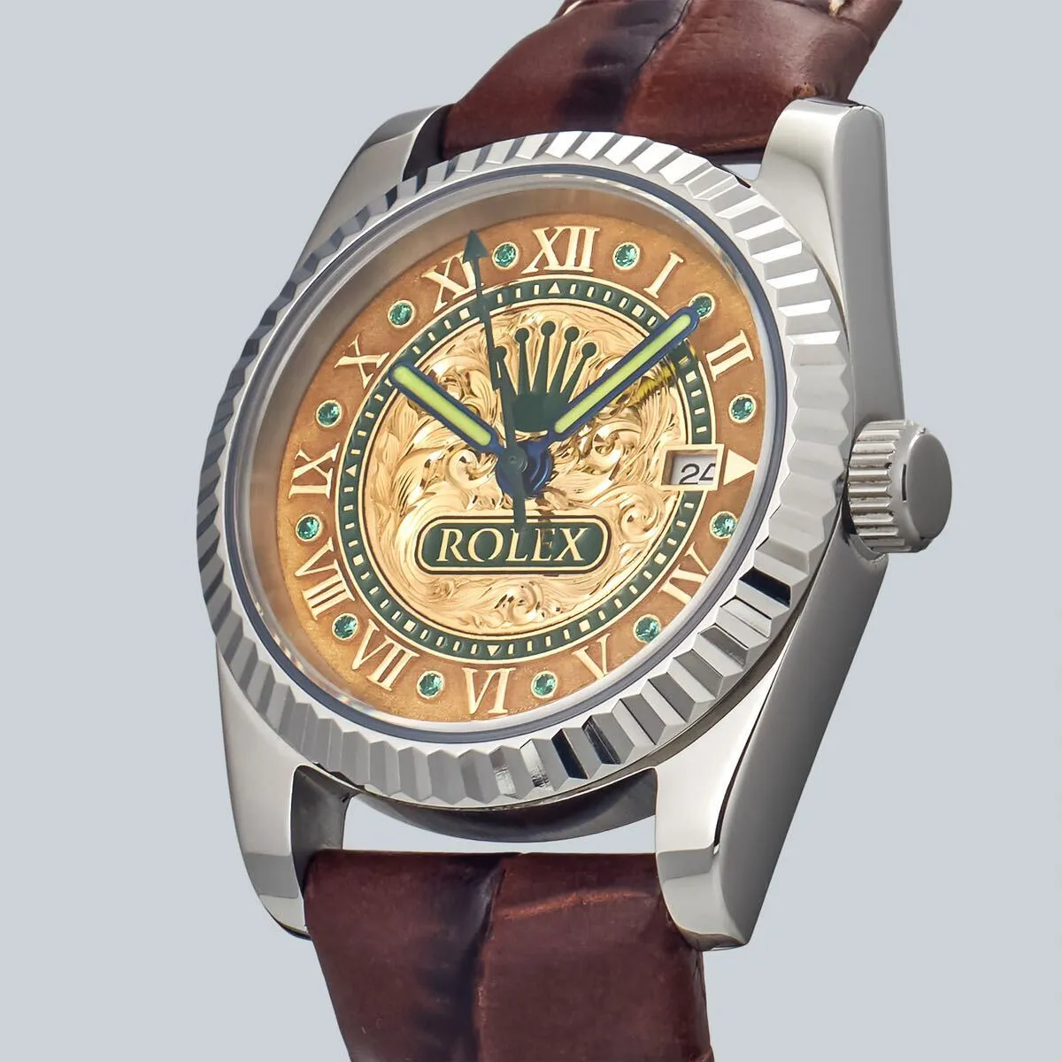 Marriage Watch Rolex 36mm Unisex Wristwatch With Pocket Watch Design Skeleton