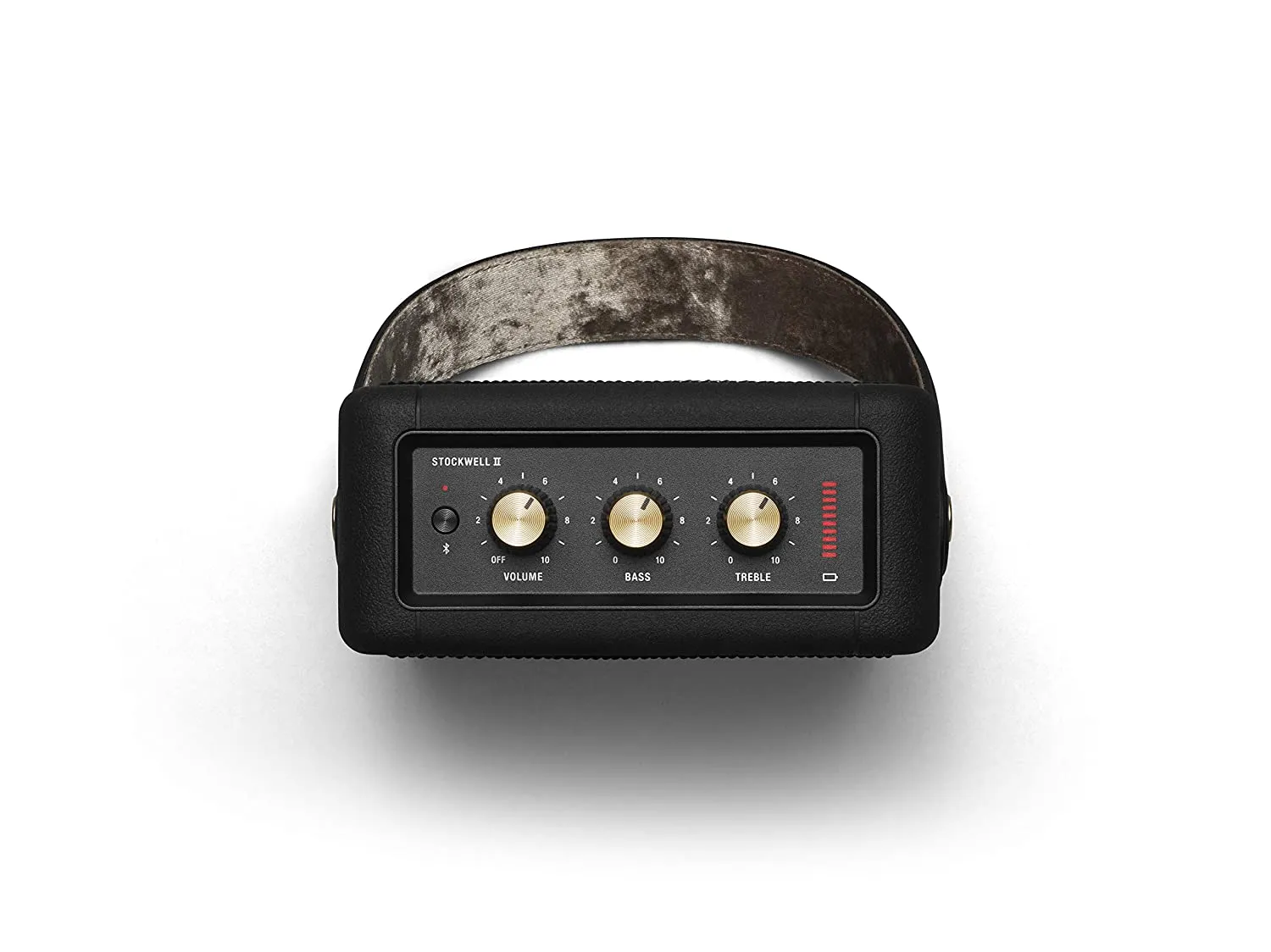 Marshall Stockwell II Bluetooth Portable Speaker  20  Hours Playtime, IPX4 Water Resistant, Multi-Directional Sound, Black & Brass