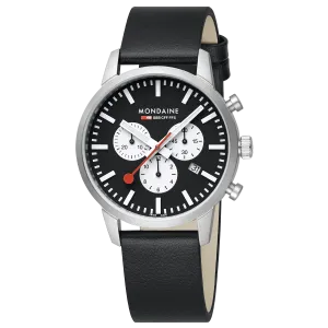 MONDAINE NEO, Black Vegan Grape Leather, 41 mm- MSD.41420.LBV CHRO