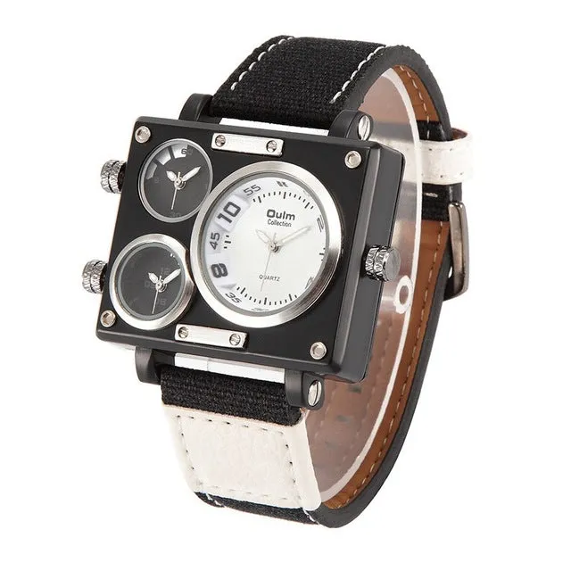 Multiple Time Zone Military watch from Oulm. Truly unique!