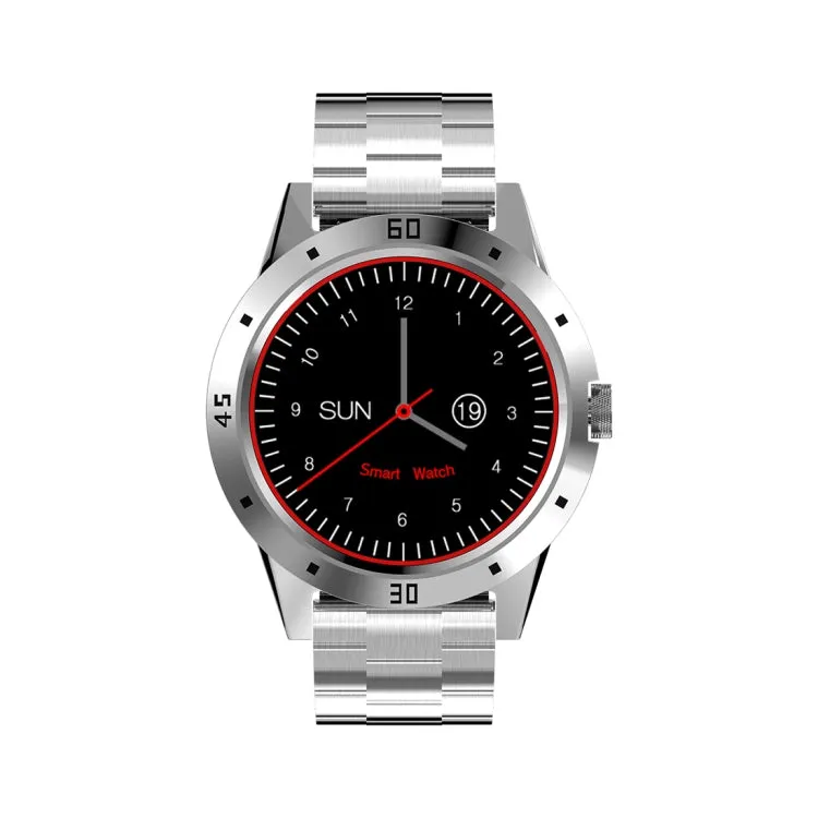 N6 Smart Watch 1.3 inch TFT Screen MTK2502C Bluetooth4.0, Stainless Steel Watch Band, Support Heart Rate Monitor & Pedometer & Sleep Monitor & Sedentary Reminder(Silver)