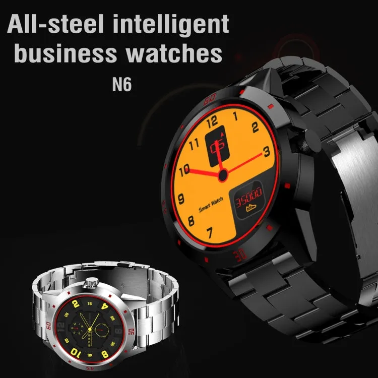 N6 Smart Watch 1.3 inch TFT Screen MTK2502C Bluetooth4.0, Stainless Steel Watch Band, Support Heart Rate Monitor & Pedometer & Sleep Monitor & Sedentary Reminder(Silver)