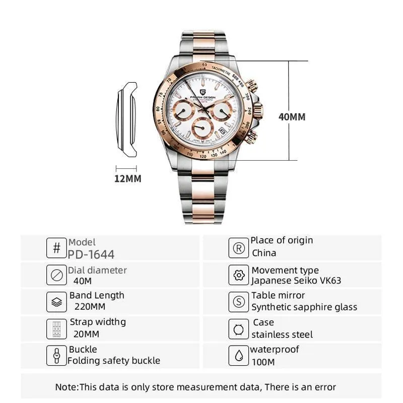 Pagani Design Daytona Rose Gold Homage Watches