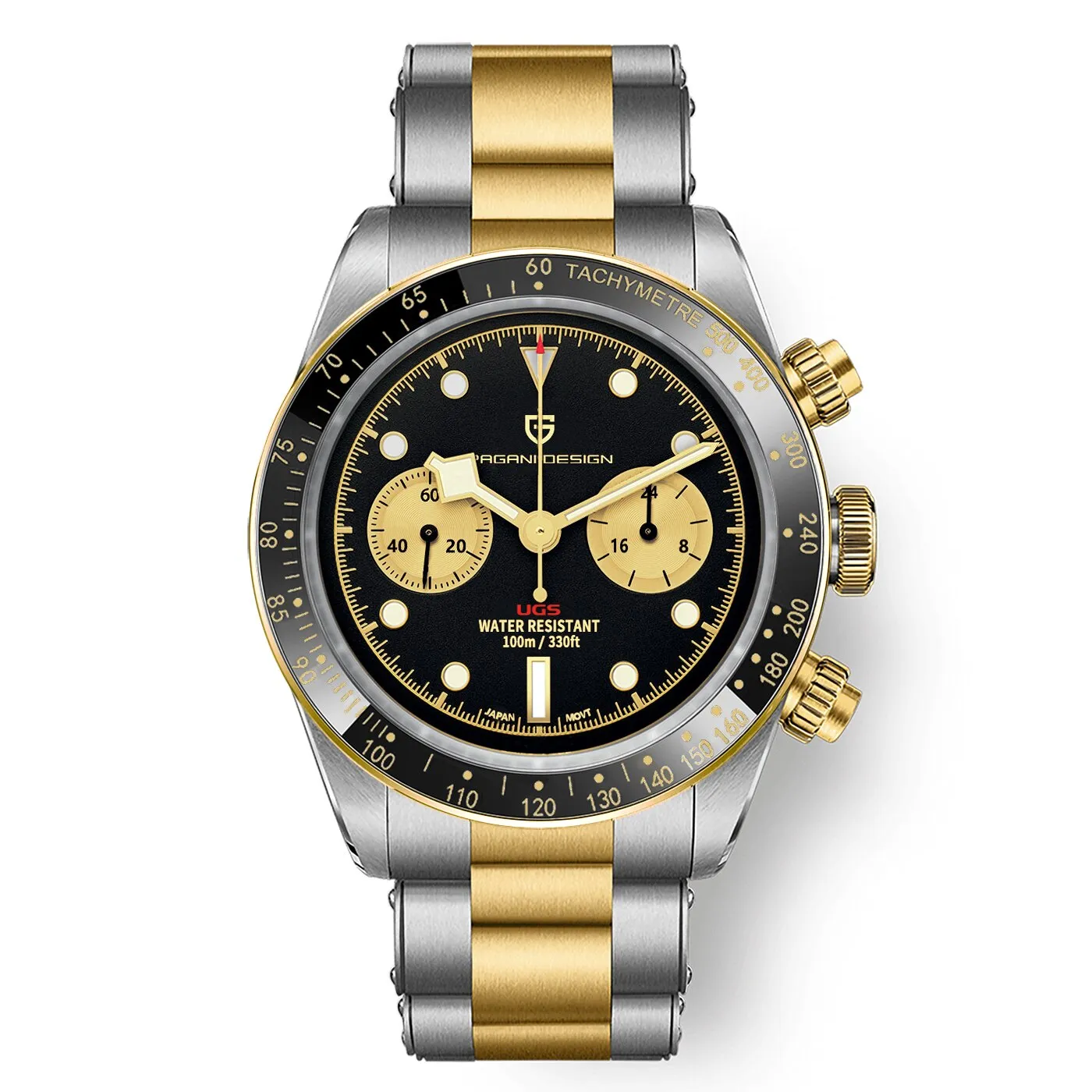 PAGANI DESIGN Men&#39;s Watches Gold Panda Luxury Quartz Watch For Men Sport Chronograph Sapphire glass 100M Waterproof 2022 New