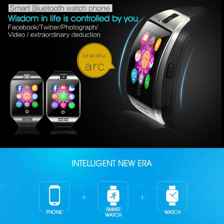 Q18 1.54 inch TFT Screen MTK6260A 360MHz Bluetooth 3.0 Smart Watch Phone, 128M   64M Memory(Black)