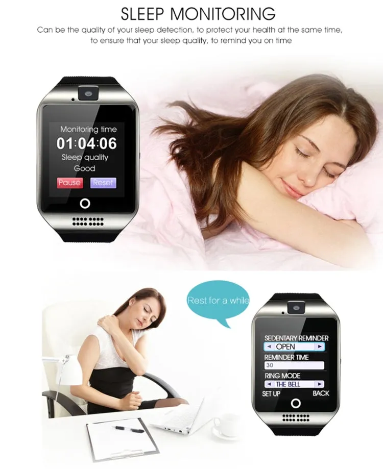 Q18 1.54 inch TFT Screen MTK6260A 360MHz Bluetooth 3.0 Smart Watch Phone, 128M   64M Memory(Black)