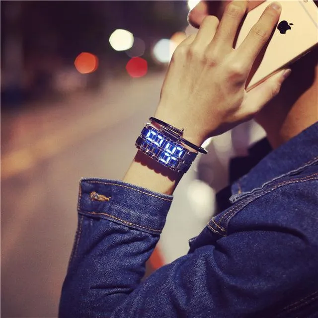 s Korean Style men women digital wristwatches creative LED light electronic male female clock fashion casual couple bracelet watch