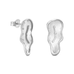 Salvador Dalí Gold-Plated Melting Clock Post Earrings - Silver