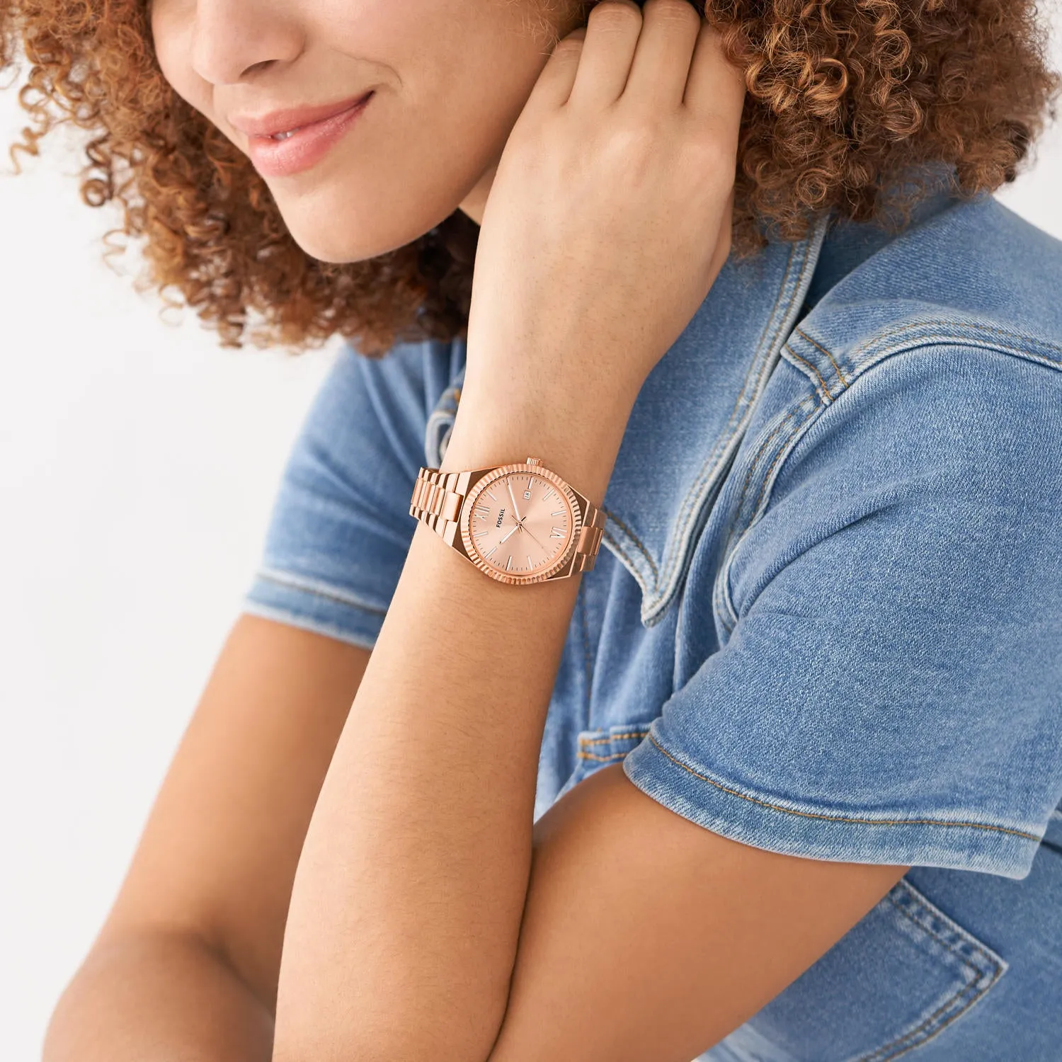 Scarlette Three-Hand Date Rose Gold-Tone Stainless Steel Watch