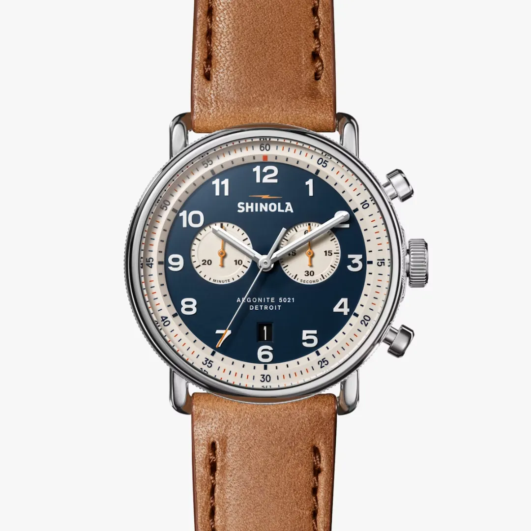 Shinola The Canfield Chrono Model C56 43mm - Blue Dial