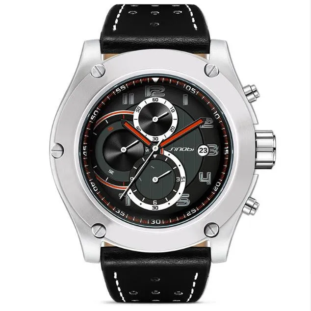 SINOBI top brand chronograph waterproof men's watch