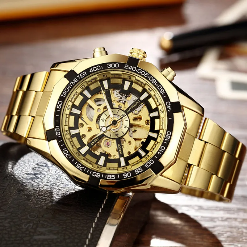 The Abraham Lincoln Gold Skeleton Mechanical Watches