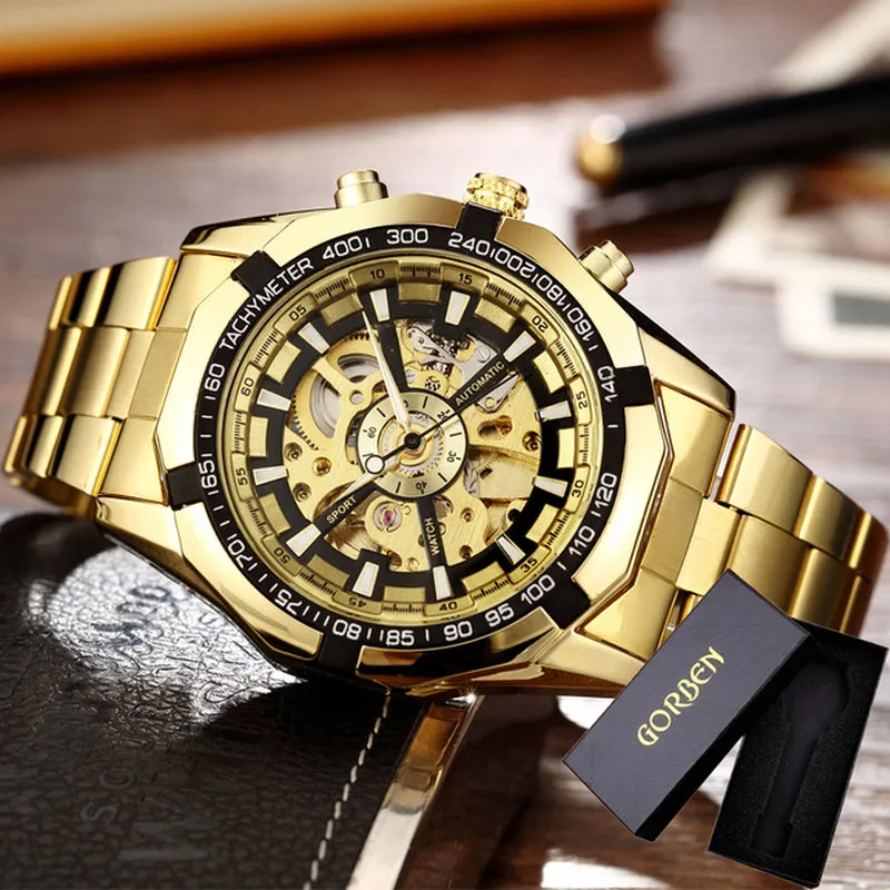 The Abraham Lincoln Gold Skeleton Mechanical Watches