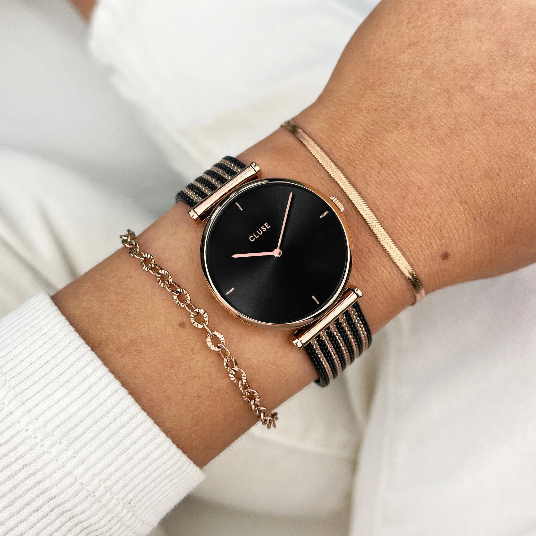 Triomphe Mesh Bicolour Rose Gold Black /Black