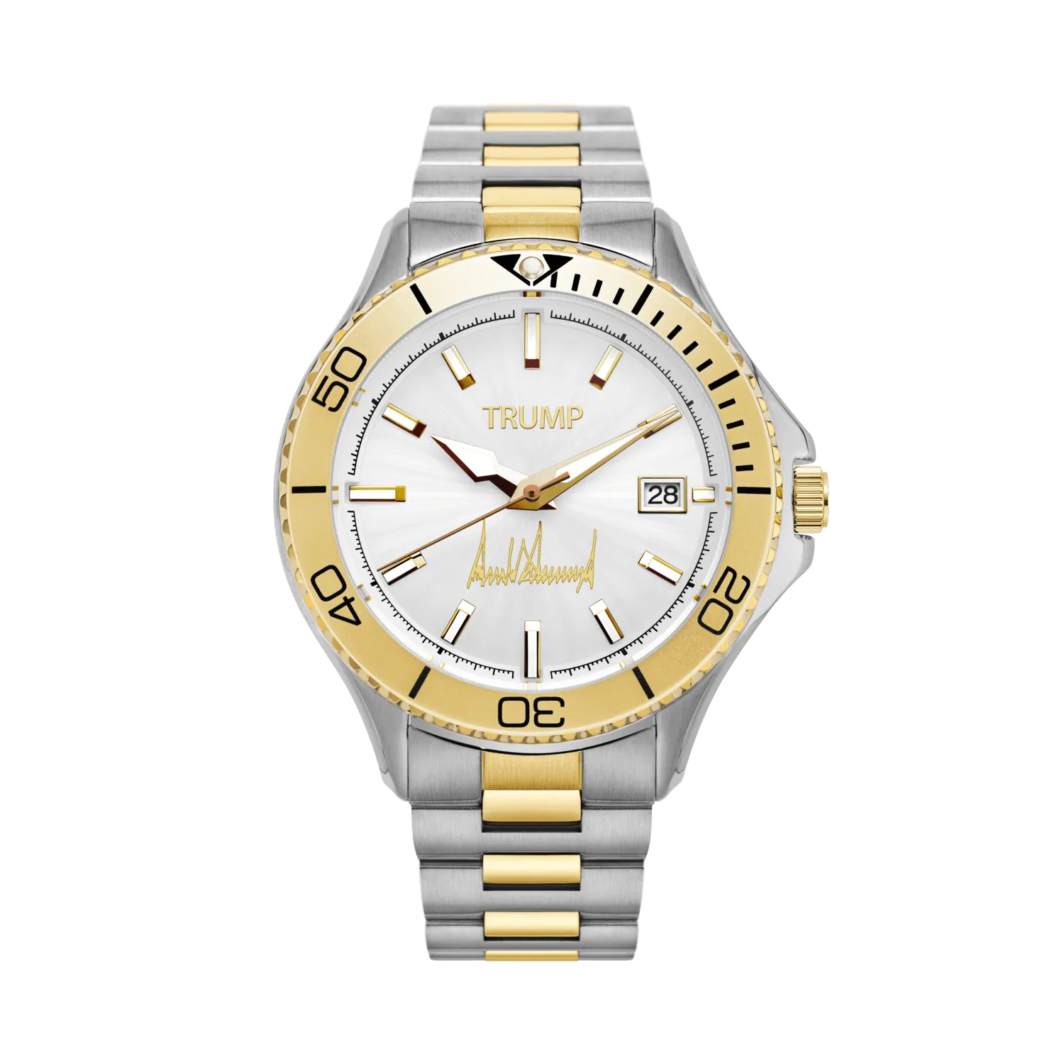 Trump Presidential Mogul - Two Tone Gold White Dial