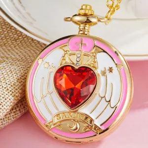 Unisex Unique Glass Magic Array Dial Pendant Necklace Pocket Watch