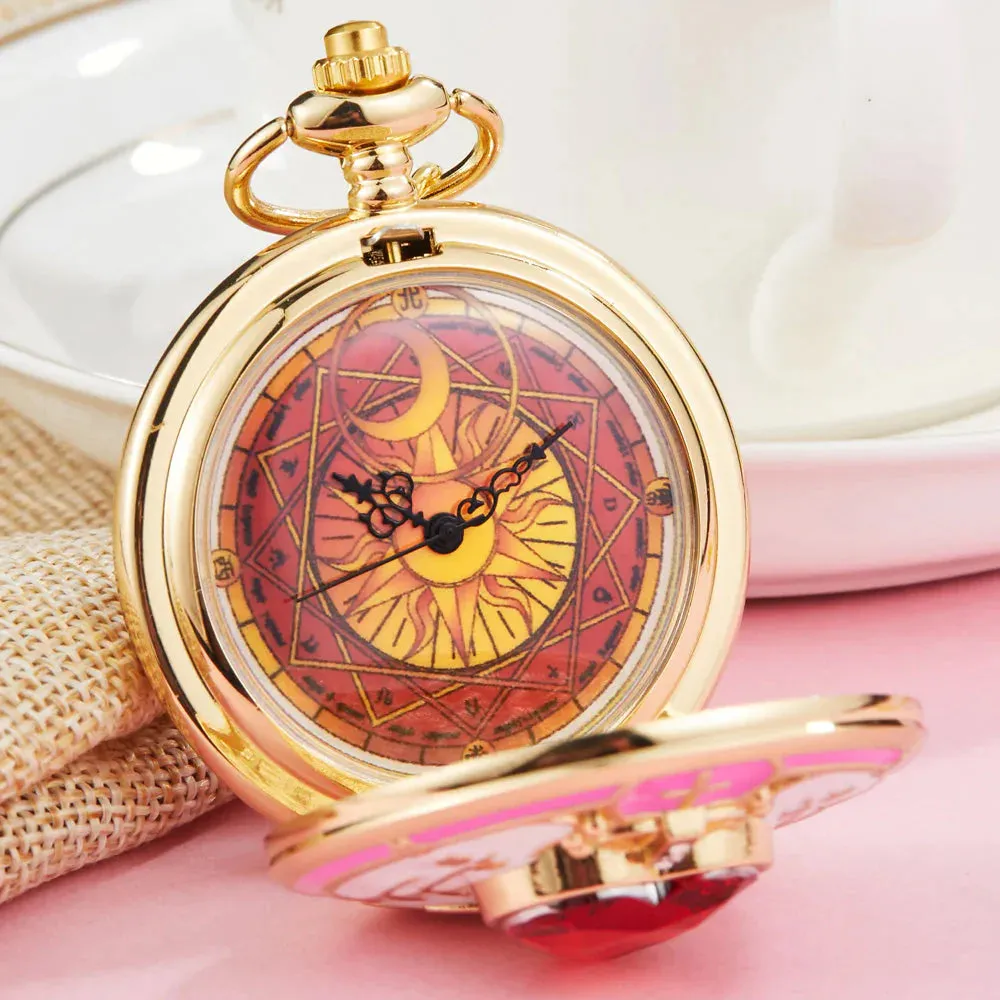 Unisex Unique Glass Magic Array Dial Pendant Necklace Pocket Watch