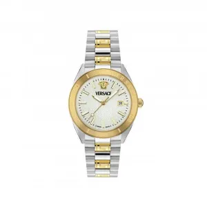 Versace Timeless V Dome White-Silver Sapphire Watch VE8E00424