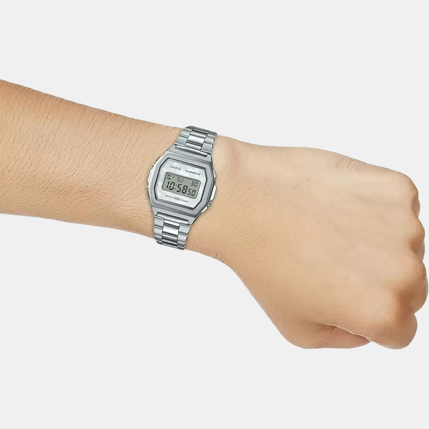 Vintage Unisex Digital Stainless Steel Watch D193 - A1000D-7EF