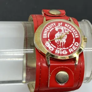 Vintage University of Nebraska Watch Go Big Red Wind-Up Watch Works